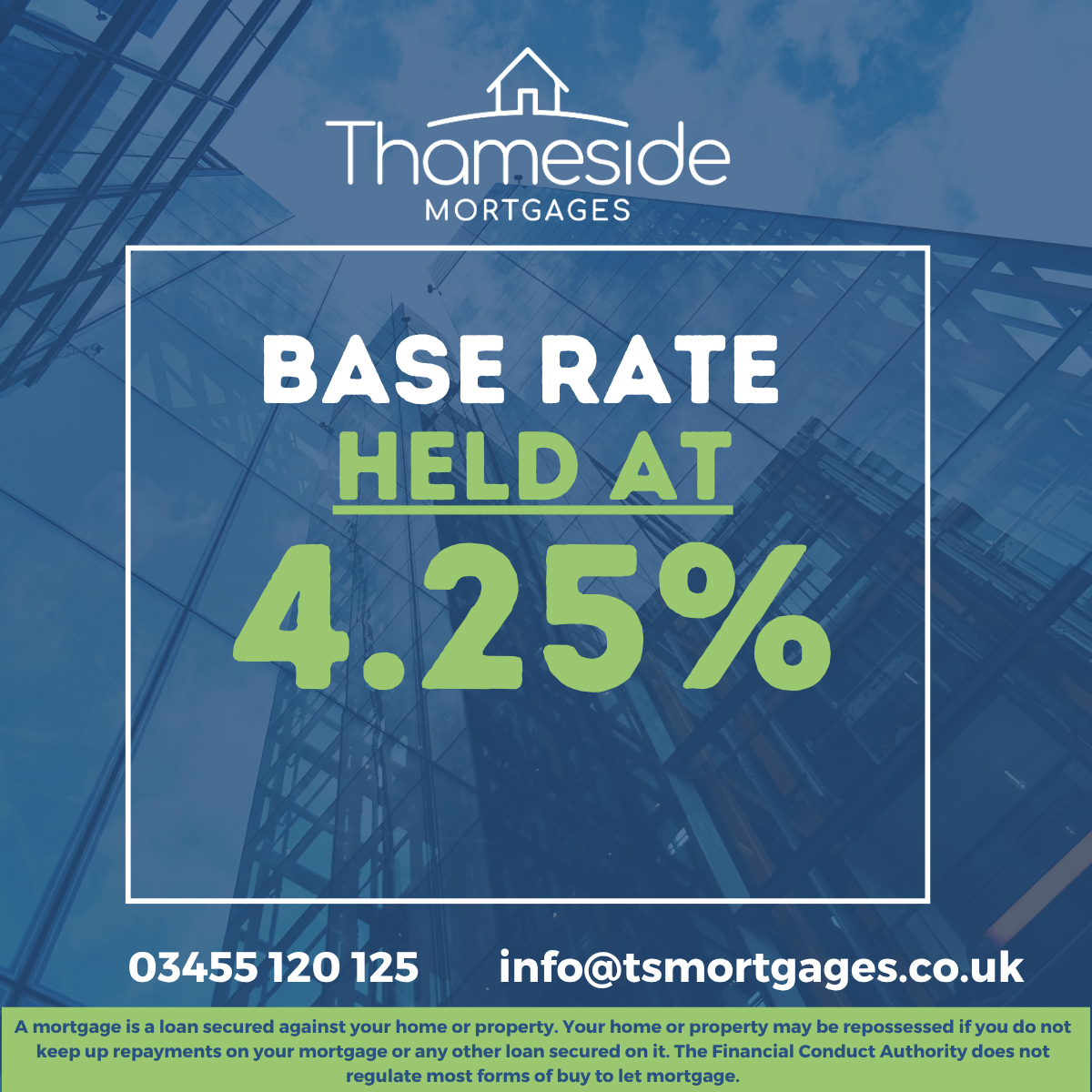 Base Rate Held at 4-25pc